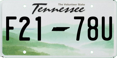 TN license plate F2178U