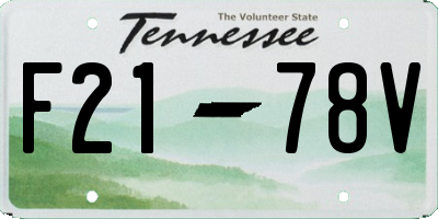 TN license plate F2178V
