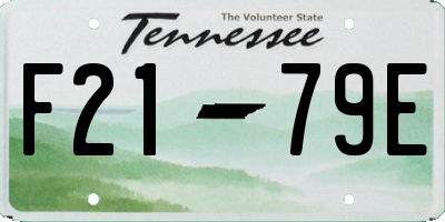 TN license plate F2179E