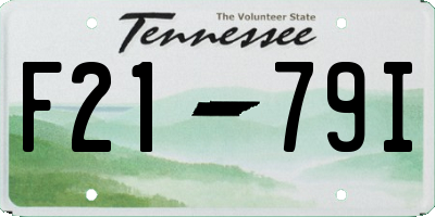 TN license plate F2179I