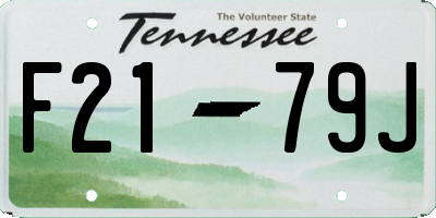 TN license plate F2179J