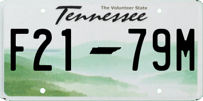 TN license plate F2179M