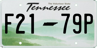 TN license plate F2179P