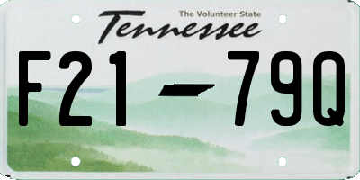 TN license plate F2179Q