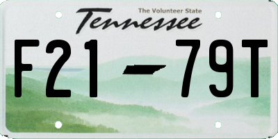 TN license plate F2179T