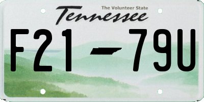 TN license plate F2179U
