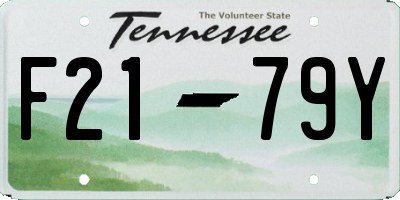 TN license plate F2179Y