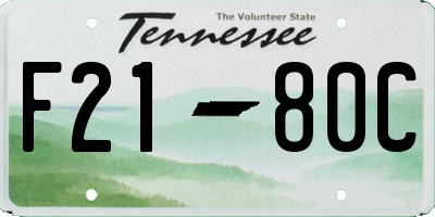 TN license plate F2180C