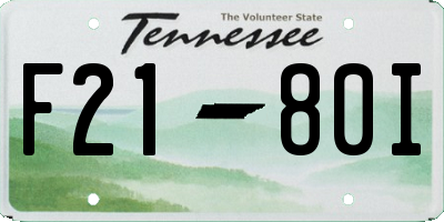 TN license plate F2180I