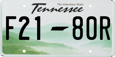 TN license plate F2180R