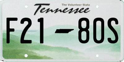 TN license plate F2180S