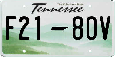 TN license plate F2180V