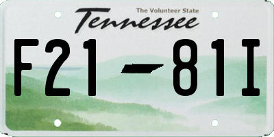 TN license plate F2181I