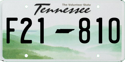 TN license plate F2181O