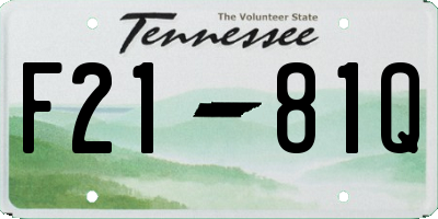 TN license plate F2181Q
