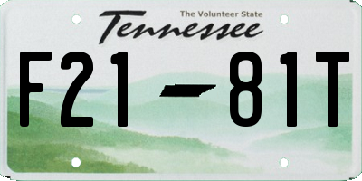 TN license plate F2181T