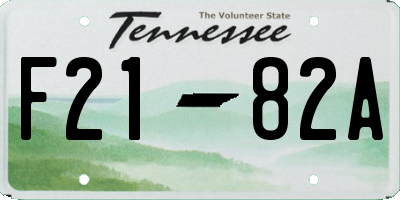 TN license plate F2182A