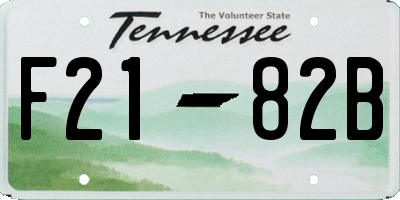TN license plate F2182B