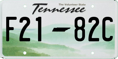 TN license plate F2182C