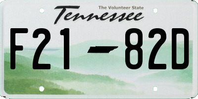 TN license plate F2182D