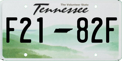 TN license plate F2182F