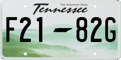 TN license plate F2182G