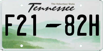 TN license plate F2182H