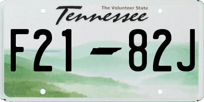 TN license plate F2182J