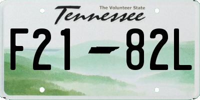 TN license plate F2182L