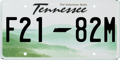 TN license plate F2182M
