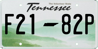 TN license plate F2182P