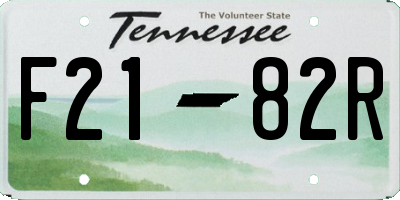 TN license plate F2182R