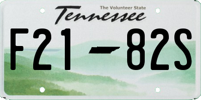 TN license plate F2182S