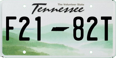 TN license plate F2182T