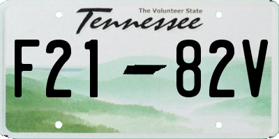 TN license plate F2182V