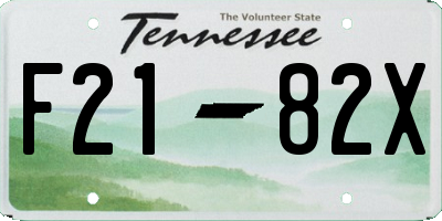 TN license plate F2182X