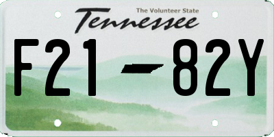TN license plate F2182Y