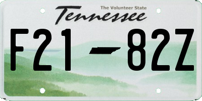 TN license plate F2182Z