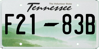 TN license plate F2183B