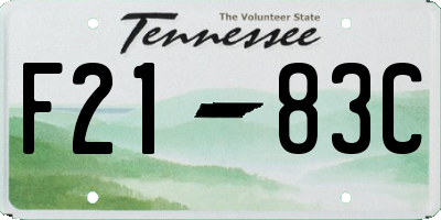 TN license plate F2183C