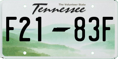 TN license plate F2183F