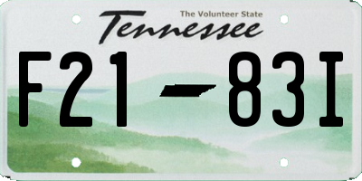 TN license plate F2183I