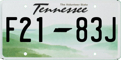 TN license plate F2183J