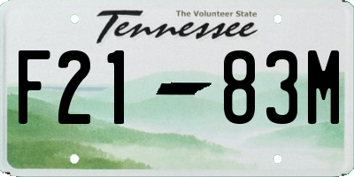 TN license plate F2183M