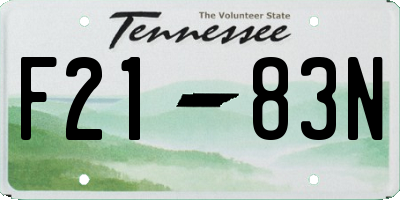 TN license plate F2183N