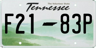 TN license plate F2183P
