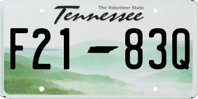TN license plate F2183Q