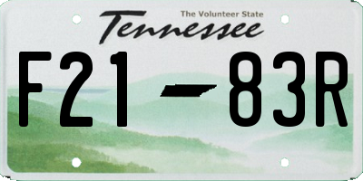 TN license plate F2183R