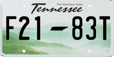 TN license plate F2183T