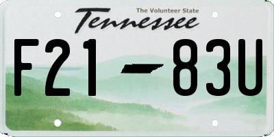 TN license plate F2183U